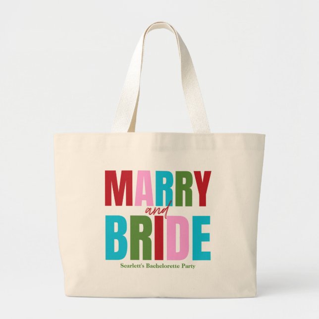 Winter Merry & Bride Squad Bachelorette Jumbo Stoffbeutel (Vorne)