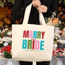 Winter Merry & Bride Squad Bachelorette Jumbo Stoffbeutel
