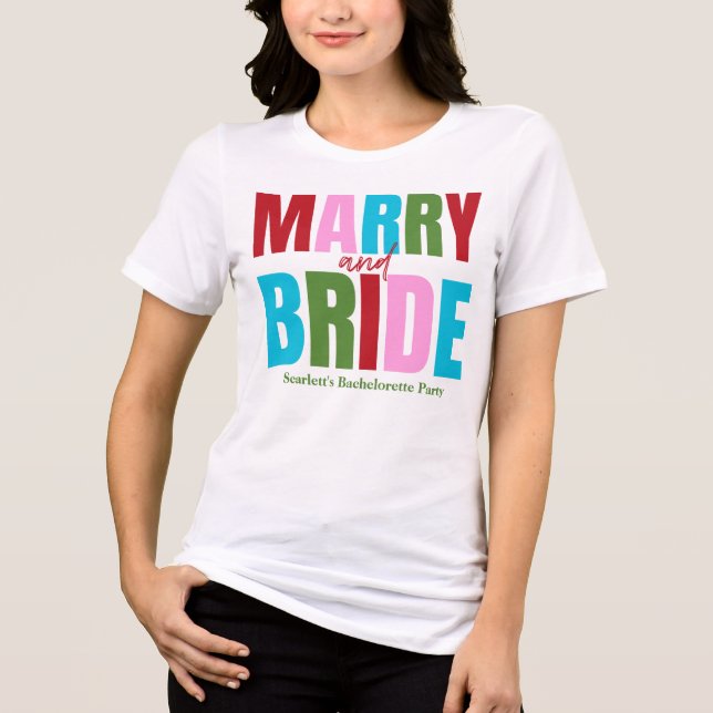 Winter Merry & Bride Squad Bachelorette Tri-Blend Shirt (Vorderseite)