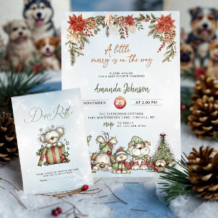 Winter Merry Puppy Windel-Raffle-Karte - Weihnacht Begleitkarte