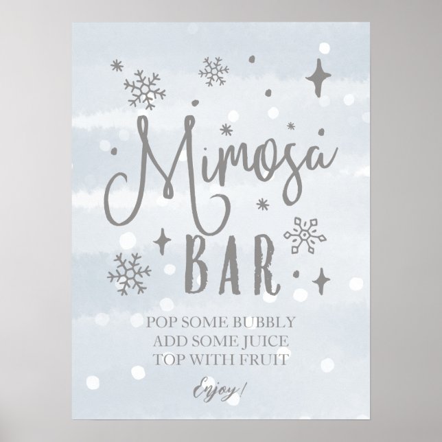 Winter Mimosa Winter Baby Duschzeichen Poster (Vorne)