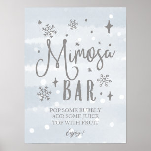 Winter Mimosa Winter Baby Shower Schild