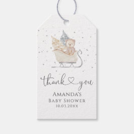 Winter Minimalistisch Bear Sleigh Baby Dusche Geschenkanhänger