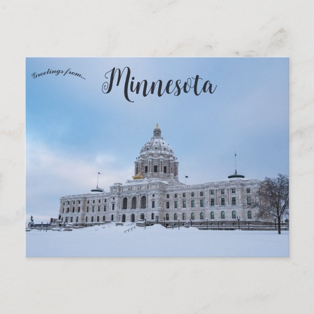 Winter Minnesota Staat Hauptstadt St Paul Minnesot Postkarte (Vorderseite)
