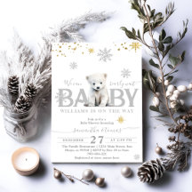 Winter Modern Bearly Wait Neutral Baby Dusche