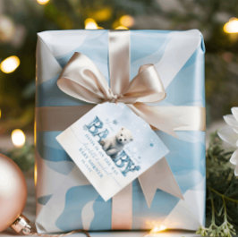 Winter Modern Bearly Wait Polar Bear Baby Dusche Geschenkanhänger