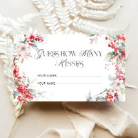 Winter Modern Floral Wie viele Kisses Bridal Game