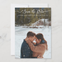Winter Modern Save the Date Minimalistisch rustika