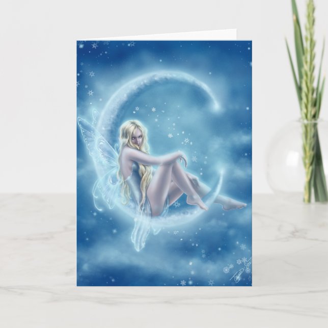 Winter-Mond-Gruß-Karte Karte (Vorderseite)