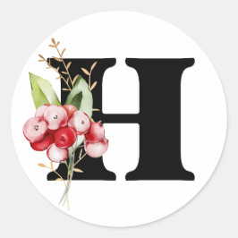 Winter MONOGRAM Bulgarisches kyrillisches Alphabet Runder Aufkleber