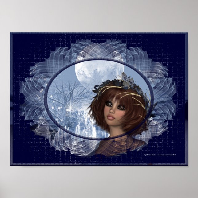 Winter Moon Design 2 Fantasy Woman Poster (Vorne)