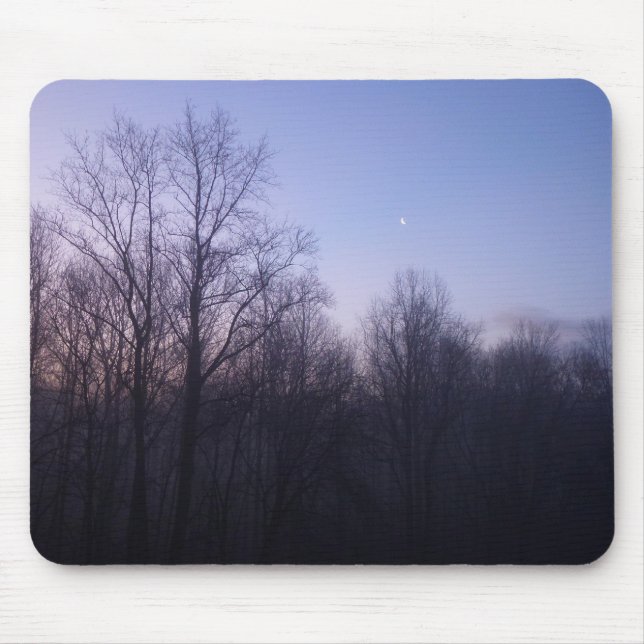 Winter Moon Morning Landschaftsfotografie Mousepad (Vorne)