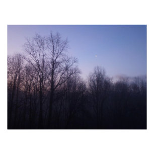 Winter Moon Morning Landschaftsfotografie Poster