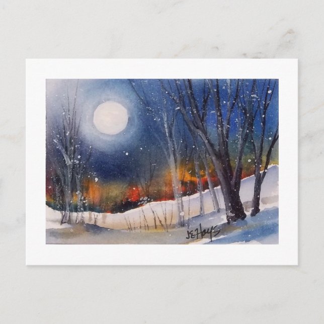 WINTER MOON POSTCARD POSTKARTE (Vorderseite)