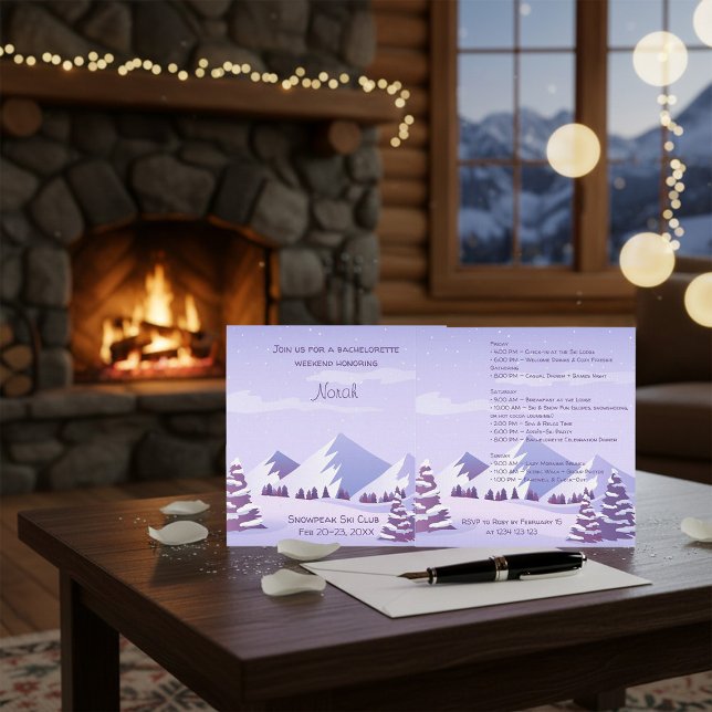 Winter Mountain Abschiedswochenende für die Braut  Einladung (Von Creator hochgeladen)