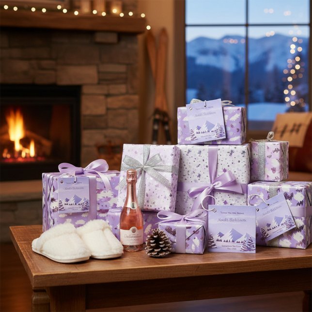 Winter Mountain Bachelorette Personalized Square Geschenkanhänger (Von Creator hochgeladen)