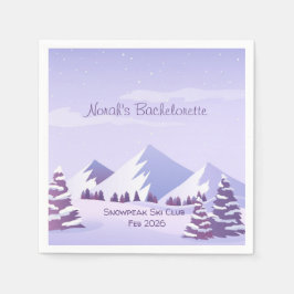 Winter Mountain Bachelorette Weekend Custom Serviette