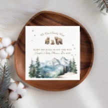 Winter Mountain Bear Adventure Baby Dusche