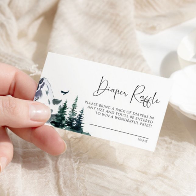 Winter Mountain Diaper Raffle Card Begleitkarte (Von Creator hochgeladen)