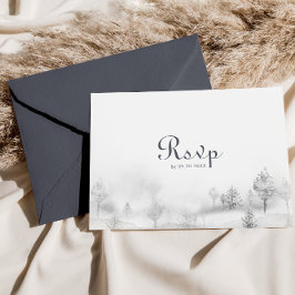 Winter Mountain Forest Mariage Menu Choix Répondre