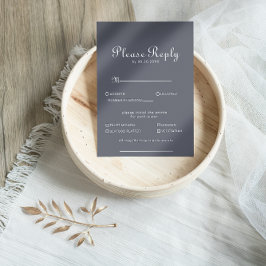Winter Mountain Forest Wedding Menü Auswahl Antwor RSVP Karte