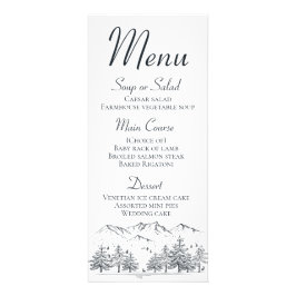 Winter Mountain Menu Rustique Mariage Pays