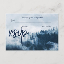Winter Mountain Pines Wedding RSVP Card Karte