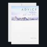 Winter Mountain Sunset Wedding Advice Card Hinweiskarte<br><div class="desc">Diese Winter Mountain Sunset Hochzeitsratenkarte ist genau das, was Sie gesucht haben, um Ihre einfache rustikale Trauung zu beenden. Das Wasser ist in Rosa und Blau Pastellfarben gehalten, die sich wunderbar in die Marine und in die Blüte einfügt. Die Highlights sind die perfekte Kombination für einen Abend-Sonnenuntergang in der Natur....</div>