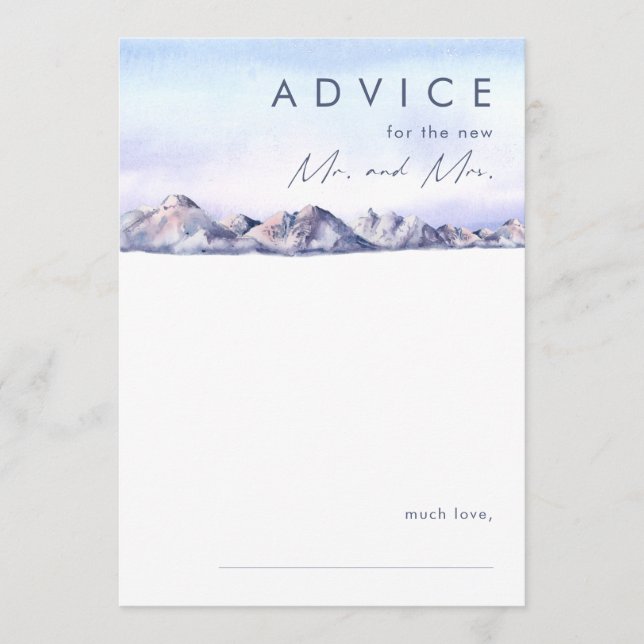 Winter Mountain Sunset Wedding Advice Card Hinweiskarte (Vorderseite)