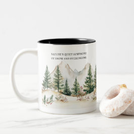 Winter Mountain Tasse: Gemütlicher Wald & Schnee Zweifarbige Tasse