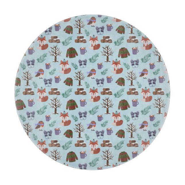 Winter Muster Cutting Board Schneidebrett (Vorderseite)