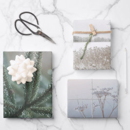 Winter nature, set of 3 different art photos geschenkpapier set