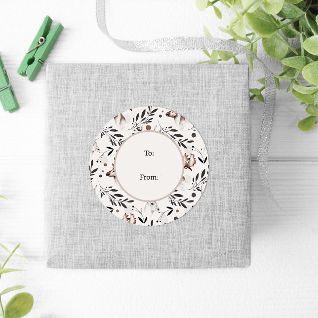 Winter Nature Wildlife Nordic Christmas Runder Aufkleber (Von Creator hochgeladen)