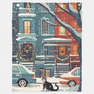 Winter New York City Retro Fleecedecke