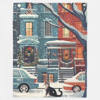 Winter New York city retro  Fleecedecke