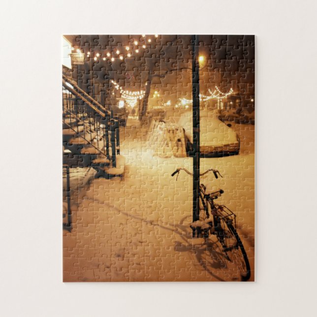 Winter-New- York Citypuzzlespiel - Schnee (Vertikal)