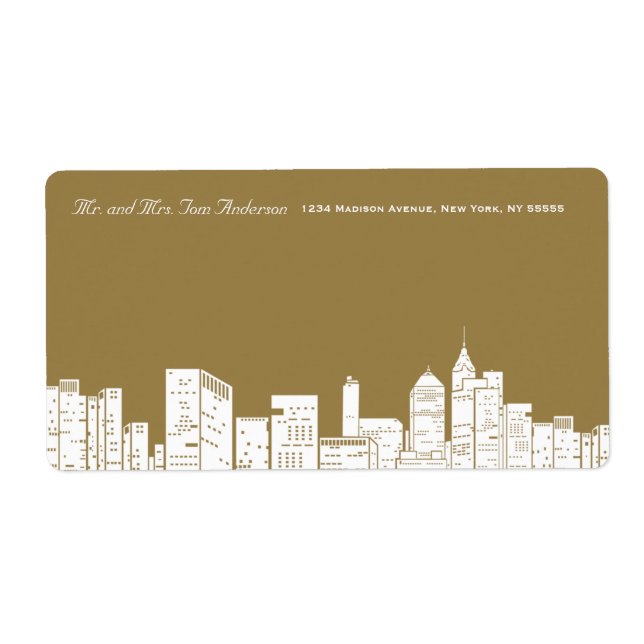 Winter New York Gold Address Label (Vorne)