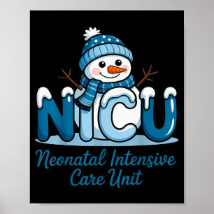 Winter-Nicu-Krankenschwester Weihnachtsmann Schnee Poster