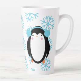 Winter Niedliche Pinguine und Schneeflocken Milchtasse