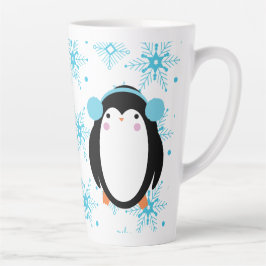 Winter Niedliche Pinguine und Schneeflocken Milchtasse