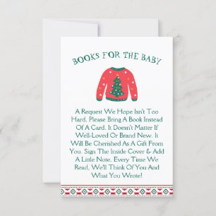 Winter niedliche Ugly Sweater Books für Babydusche Einladung