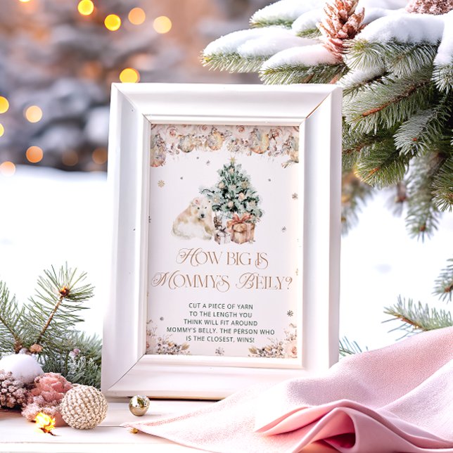 Winter Niedlicher Bär Wie groß ist Mama's Bauch Poster (Von Creator hochgeladen)