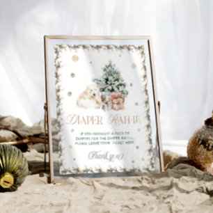 Winter Niedlicher Eisbärentaucher Poster