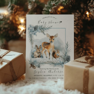 Winter Niedlicher Tiere Moderne Babydusche Einladung