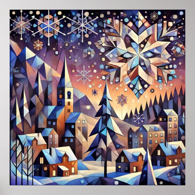 Winter Night Art Poster (Vorne)