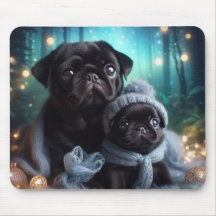 Winter Night Mops Mousepad