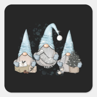 Winter Nordic Gnomes Quadratischer Aufkleber