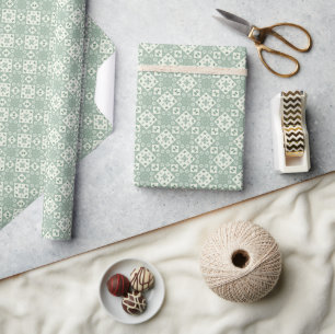 Winter Nordic Sweater Muster mit Minze Geschenkpapier
