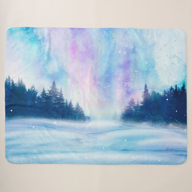 Winter-Nordlicht Sherpadecke (Vorderseite (Horizontal))