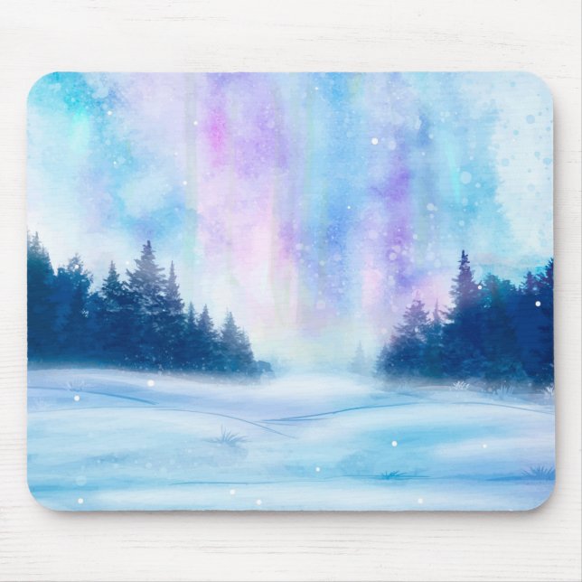 Winter Northern Lights Mousepad (Vorne)